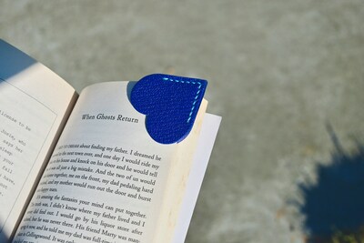 Small Heart Leather Corner Bookmark, Artisan Handcrafted Leather Bookmark, Leather Corner Bookmark, Custom Bookmark, Custom birthday gift - image3